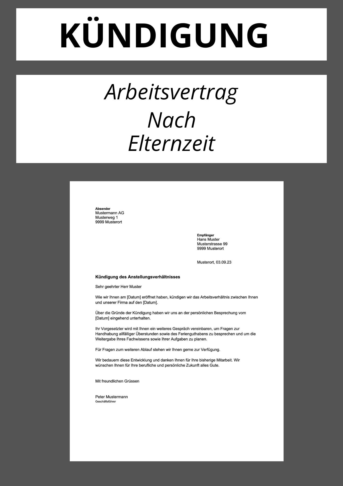 Kündigung Arbeitsvertrag Nach Elternzeit