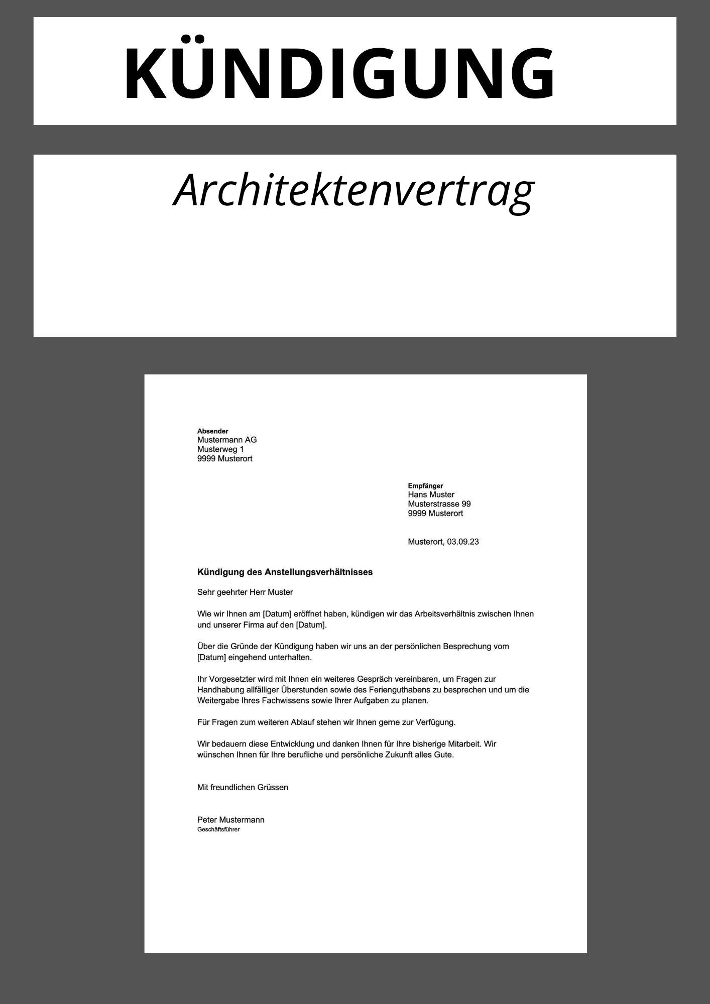 Kündigung Architektenvertrag